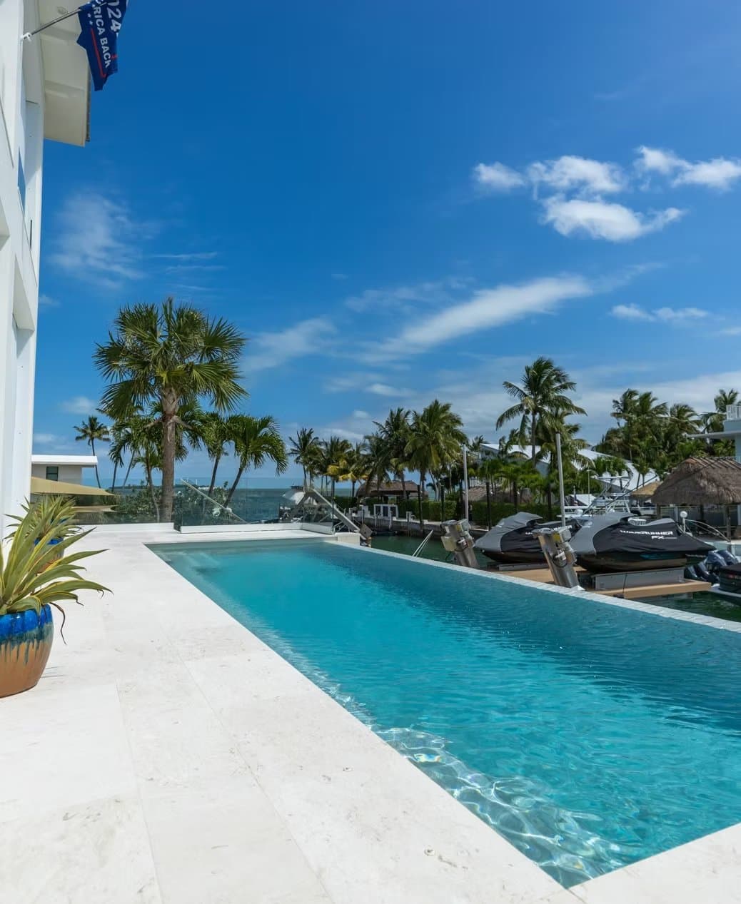 Elevated infinity-edge pool and dock engineering in the Florida Keys